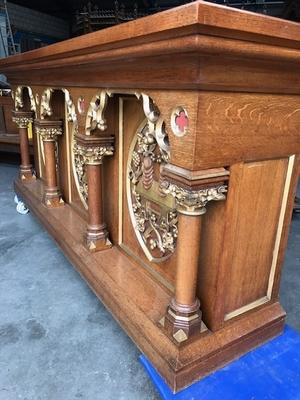 Altar style Gothic - style en Oak wood, Belgium 19th century ( anno 1870 )