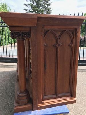 Altar style Gothic - style en hand-carved wood polychrome Oak, Vught - Dutch 19th century ( anno 1890 )