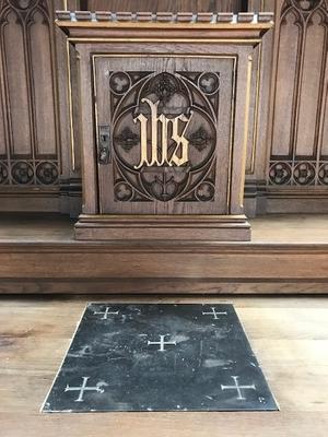 Altar style Gothic - style en Oak wood, Belgium 19th century ( anno 1875 )