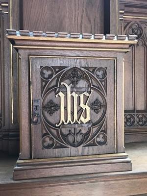 Altar style Gothic - style en Oak wood, Belgium 19th century ( anno 1875 )