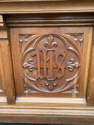 Altar style Gothic - style en Oak wood, Belgium 19th century ( anno 1890 )