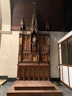 Altar style Gothic - style en wood oak, Belgium 19th century