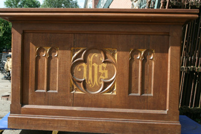 Altar style Gothic - Style en Oak wood, Belgium  19 th century ( Anno 1875 )