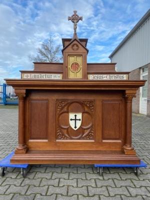 Altar style Gothic - Style en Oak wood, Belgium 19 th century