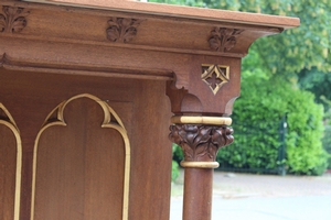 Altar style Gothic - style en wood oak, Belgium 19th century