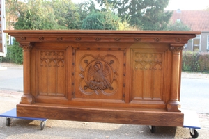 Altar style Gothic - style en WOOD OAK, Belgium 19th century