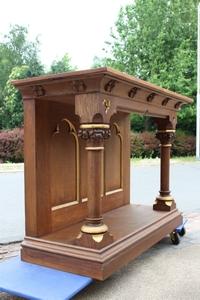 Altar style Gothic - style en wood oak, Belgium 19th century