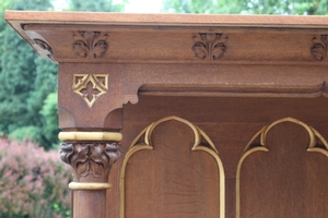 Altar style Gothic - style en wood oak, Belgium 19th century