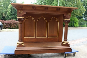 Altar style Gothic - style en wood oak, Belgium 19th century