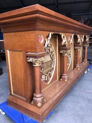 Altar style Gothic - style en Oak wood, Belgium 19th century ( anno 1870 )