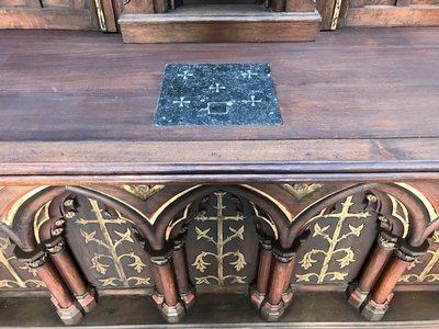 Altar style Gothic - style en Oak wood, France 19th century ( anno 1875 )