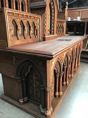 Altar style Gothic - style en Oak wood, France 19th century ( anno 1875 )