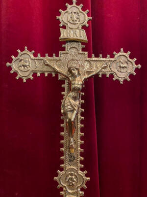 Altar - Cross style Gothic - style en Bronze Gilt, Belgium  19 th century