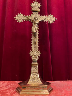 Altar - Cross style Gothic - style en Bronze Gilt, Belgium  19 th century