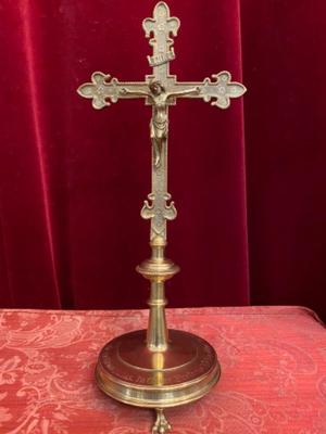 Altar - Cross style Gothic - style en Bronze / Gilt, Belgium 19 th century ( 1888 )