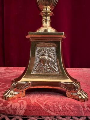 Altar - Cross style Gothic - Style en Bronze / Polished and Varnished, Belgium  19 th century ( Anno 1885 )