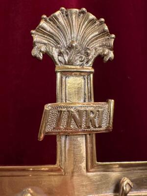 Altar - Cross style Gothic - Style en Bronze / Polished and Varnished, Belgium  19 th century ( Anno 1885 )