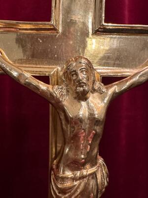Altar - Cross style Gothic - Style en Bronze / Polished and Varnished, Belgium  19 th century ( Anno 1890 )