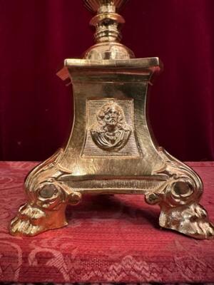 Altar - Cross style Gothic - Style en Bronze / Polished and Varnished, Belgium  19 th century ( Anno 1890 )