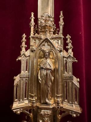 Altar - Cross style Gothic - Style en Bronze / Polished and Varnished, France 19 th century ( Anno 1875 )