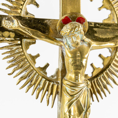 Altar - Cross style Gothic - Style en Bronze Gilt, Belgium  19 th century