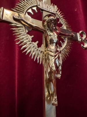 Altar - Cross style Gothic - Style en Bronze / Polished and Varnished, Belgium  19 th century ( Anno 1875 )