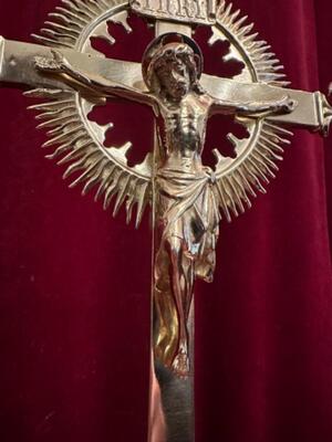 Altar - Cross style Gothic - Style en Bronze / Polished and Varnished, Belgium  19 th century ( Anno 1875 )