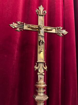 Altar - Cross style Gothic - Style en Bronze, Belgium  19 th century ( Anno 1885 )