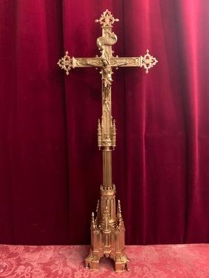 Altar - Cross style Gothic - style en Bronze / Polished and Varnished, France 19th century ( anno 1890 )