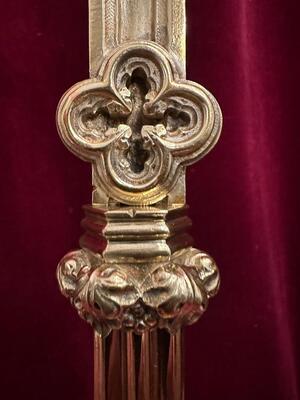 Altar - Cross style Gothic - Style en Bronze / Polished and Varnished, Belgium  19 th century ( Anno 1885 )