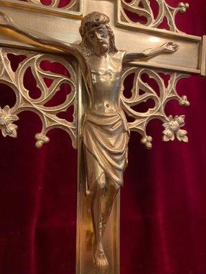 Altar - Cross style Gothic - Style en Bronze Gilt, Belgium 19th century ( anno 1890 )