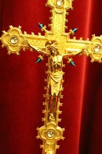 Altar - Cross style Gothic - style en Brass / Bronze / Gilt, France 19th century