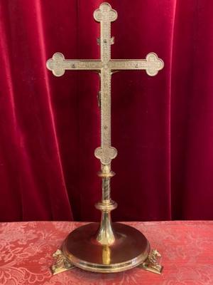 Altar - Cross style Gothic - style en Bronze / Gilt, Belgium 19 th century ( Anno 1865 )