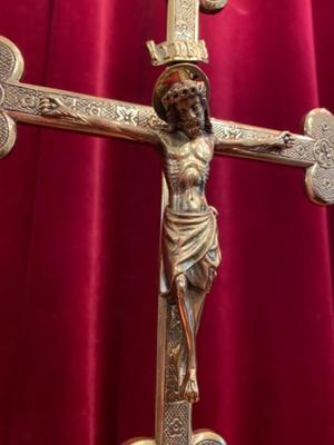 Altar - Cross style Gothic - style en Bronze Gilt, Belgium 19 th century ( Anno 1875 )