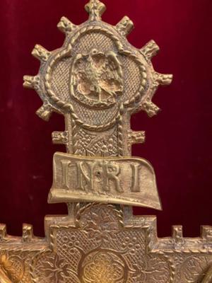 Altar - Cross style Gothic - style en Bronze / Gilt, Belgium 19 th century ( Anno 1890 )