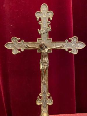 Altar - Cross style Gothic - style en Bronze / Gilt, Belgium 19 th century ( 1888 )