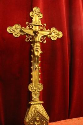 Altar - Cross style Gothic - style en Bronze / Gilt, France 19th century