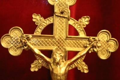 Altar - Cross style Gothic - style en Bronze / Gilt, France 19th century