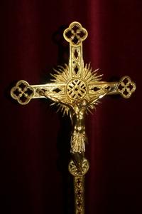 Altar - Cross Polished And Varnished.  style Gothic - style en bronze, France 19th century