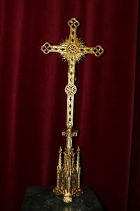 Altar - Cross Polished And Varnished.  style Gothic - style en bronze, France 19th century