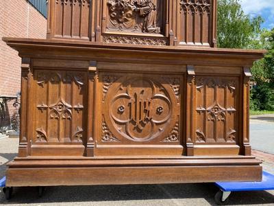 Altar Margareta Maria Alacoque  style Gothic - Style en Oak wood, Belgium 19 th century ( Anno 1865 )