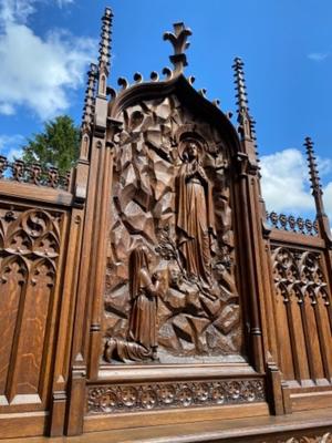 Altar Our Lady Of Lourdes   style Gothic - Style en Oak wood, Belgium 19 th century ( Anno 1865 )