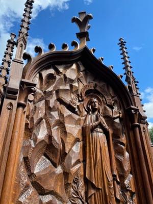 Altar Our Lady Of Lourdes   style Gothic - Style en Oak wood, Belgium 19 th century ( Anno 1865 )