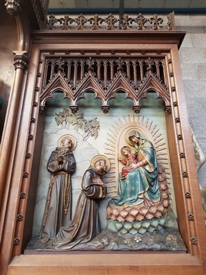 Altar Solid Oak Dimensions Without Steps.  style Gothic - style en Oak wood, Belgium 19th century