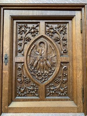 Altar Solid Oak Dimensions Without Steps.  style Gothic - style en Oak wood, Belgium 19th century