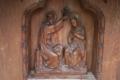 Altar + Upper-Part , Oak , Hand-Carved Reliefs , Bronze Tabernacle-Doors style Gothic - style en Oak Wood, Belgium  19th century ( anno 1865 )