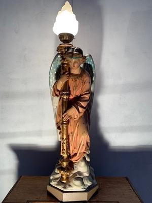 Angel style Gothic - style en plaster polychrome, France 19th century