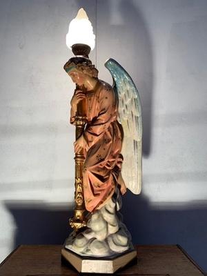 Angel style Gothic - style en plaster polychrome, France 19th century