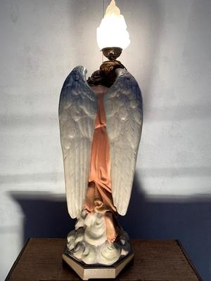 Angel style Gothic - style en plaster polychrome, France 19th century