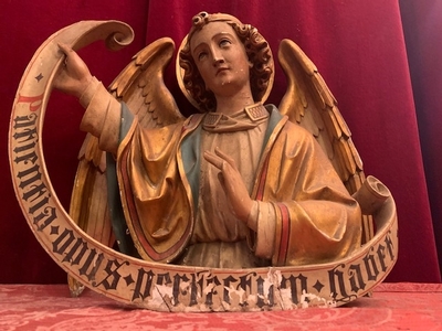 Angel style Gothic - style en hand-carved wood polychrome, Dutch 19th century ( anno 1875 )